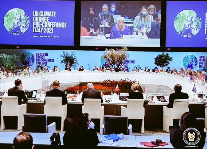 Programme Italie 2021 : Eve Bazaiba évoque le rôle majeur de la RDC dans la régulation climatique mondiale