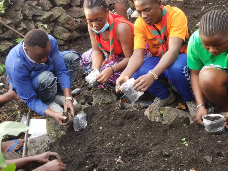 Goma : le groupe scout RUZIZI RAPIDE aménage un jardin potager de trois plates bandes